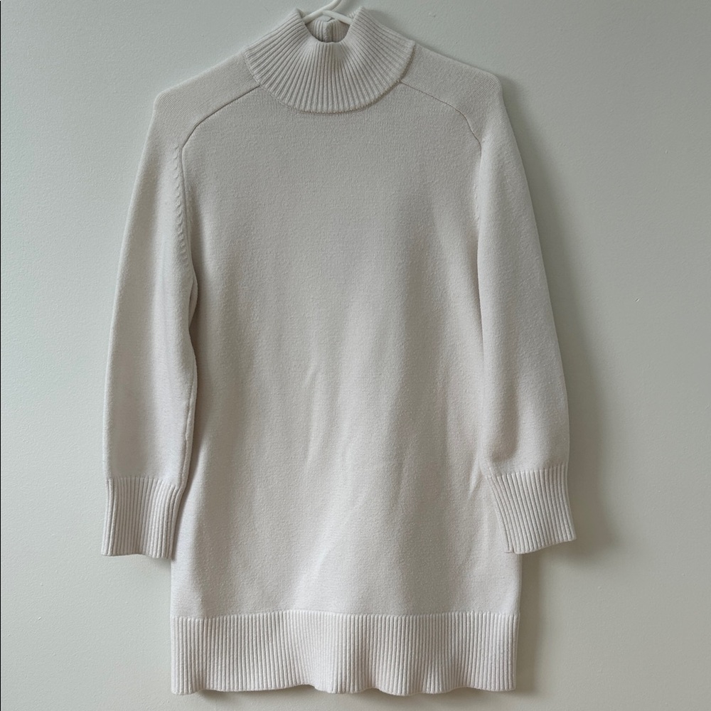 Zara Off-White Turtleneck Sweater Dress